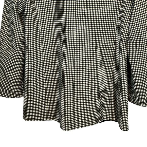 Zara Black Beige Houndstooth Gingham Boxy Cut Blazer Long Sleeve Women's Sz. M-L - Picture 10 of 12